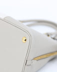 Prada Grey/White Saffiano Promenade Satchel Bag