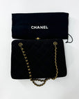 Chanel Black Quilted Cotton Kisslock Bag