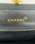 Chanel Black Quilted Cotton Kisslock Bag