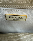 Prada Grey/White Saffiano Promenade Satchel Bag