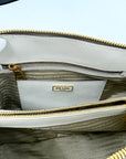 Prada Grey/White Saffiano Promenade Satchel Bag