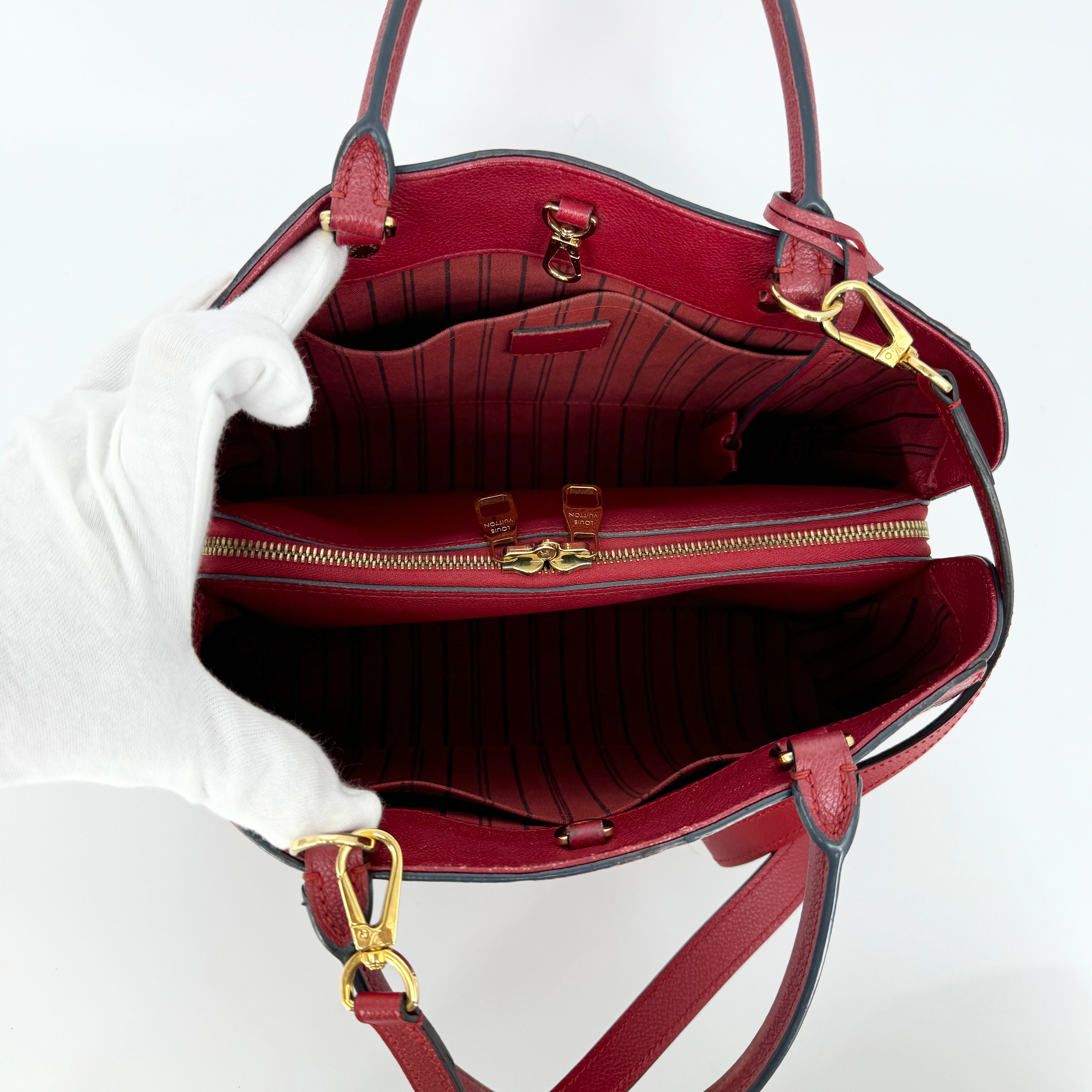 Louis Vuitton Red Montaigne Monogram Empreinte Crossbody Bag