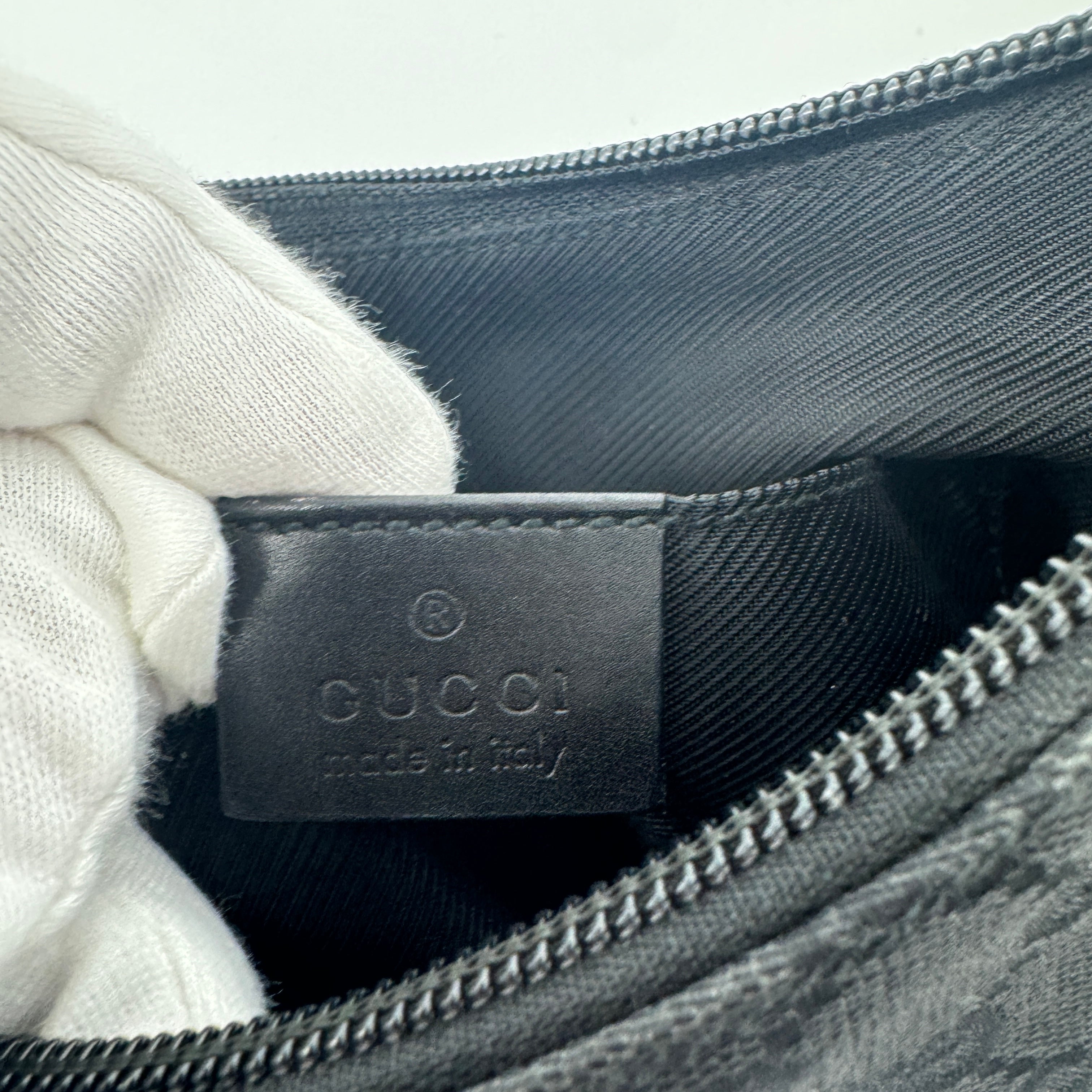 Gucci Black GG Canvas Pochette Bag