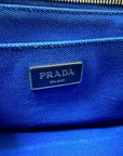 Prada Cobalt Blue Canvas Canapa Logo 2 Way Tote