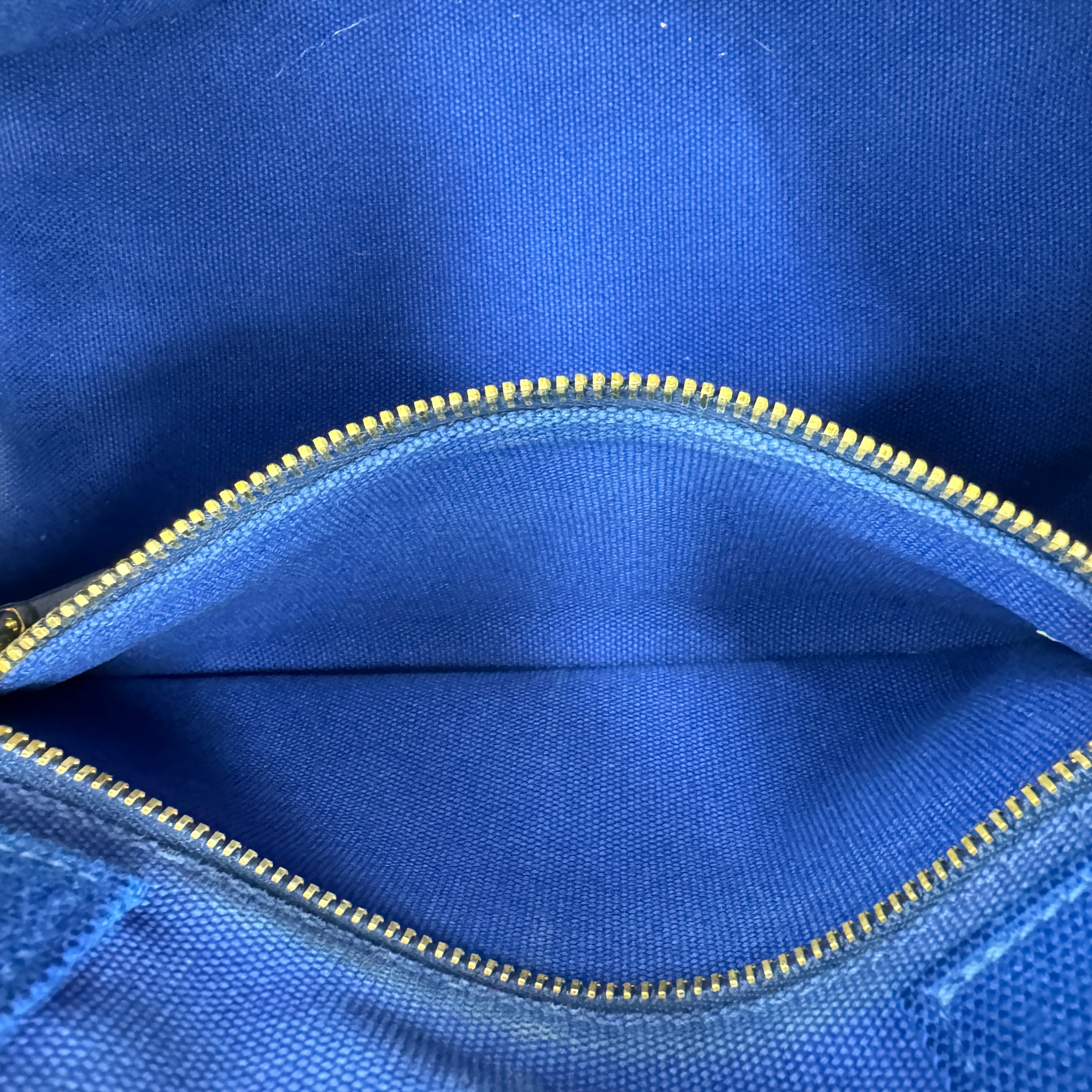 Prada Cobalt Blue Canvas Canapa Logo 2 Way Tote