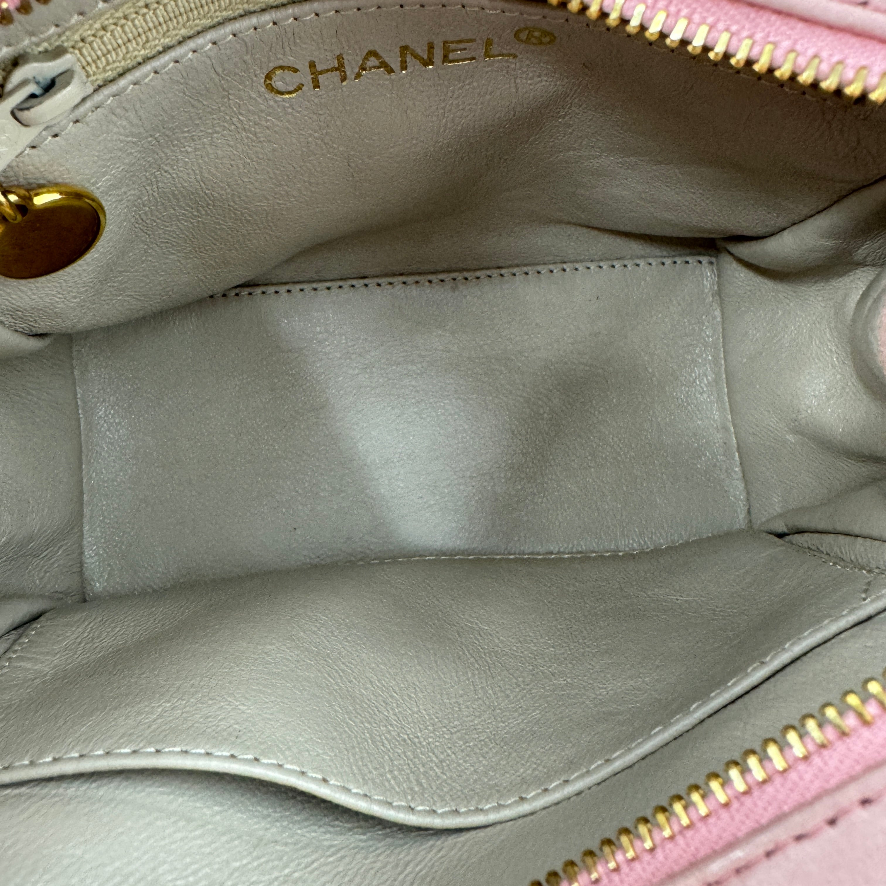 Chanel Pink Caviar Quilted Lambskin Petit Chain Shoulder Bag