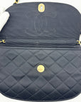 Chanel Black Quilted Satin Chain Shoulder Bag