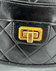 Chanel Black Matelasse Lambskin Double Chain Shoulder Bag