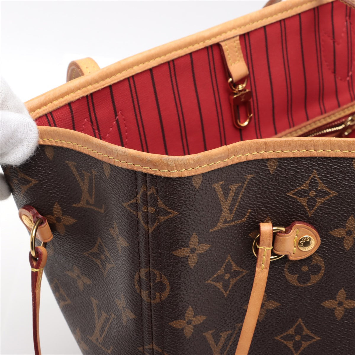 Louis Vuitton Monogram Canvas Neverfull MM w/ Red Interior