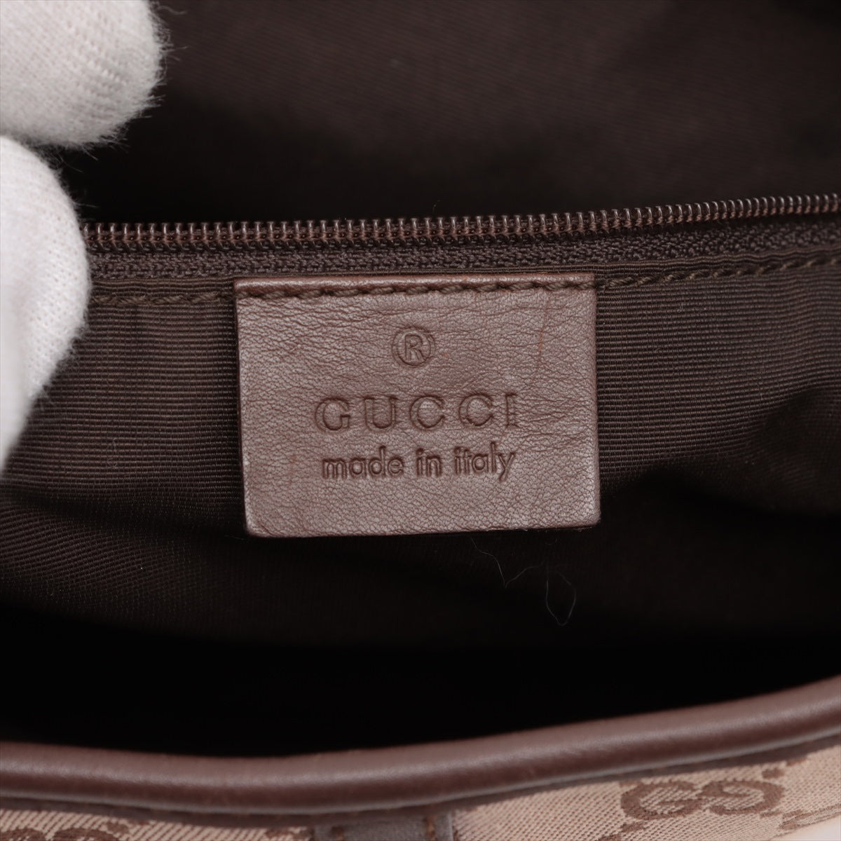 Gucci GG Canvas Jackie Canvas/Leather Shoulder bag Brown