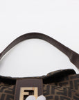 Fendi Zucca Double Flap Hobo Shoulder Bag Canvas