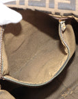 Fendi Zucca Double Flap Hobo Shoulder Bag Canvas