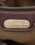 Fendi Zucca Double Flap Hobo Shoulder Bag Canvas