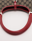 Gucci GG Canvas Jackie Canvas/Leather Shoulder bag Beige w/ Red Trim