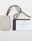 Prada Saffiano Cuir Leather Handbag Ivory w/ Red Interior