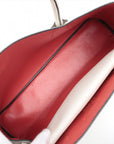 Prada Saffiano Cuir Leather Handbag Ivory w/ Red Interior