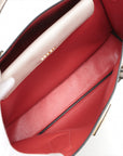 Prada Saffiano Cuir Leather Handbag Ivory w/ Red Interior