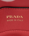 Prada Saffiano Cuir Leather Handbag Ivory w/ Red Interior