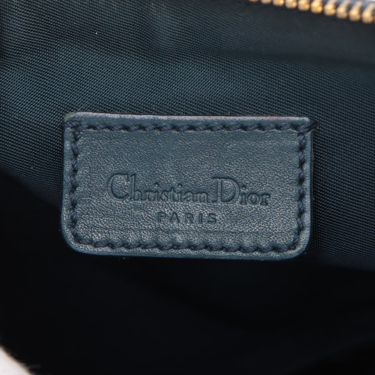 Christian Dior Navy Canvas Trotter Saddle Pochette 