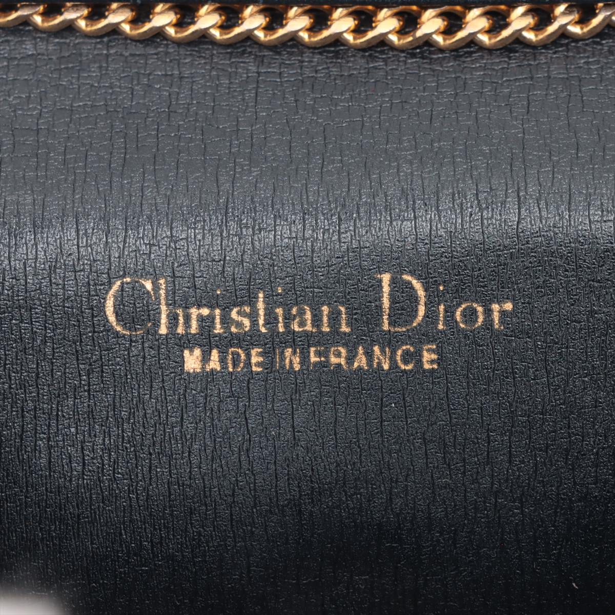 Christian Dior Trotter Canvas/Leather Chain Navy Blue Crossbody Bag