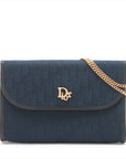 Christian Dior Trotter Canvas/Leather Chain Navy Blue Crossbody Bag