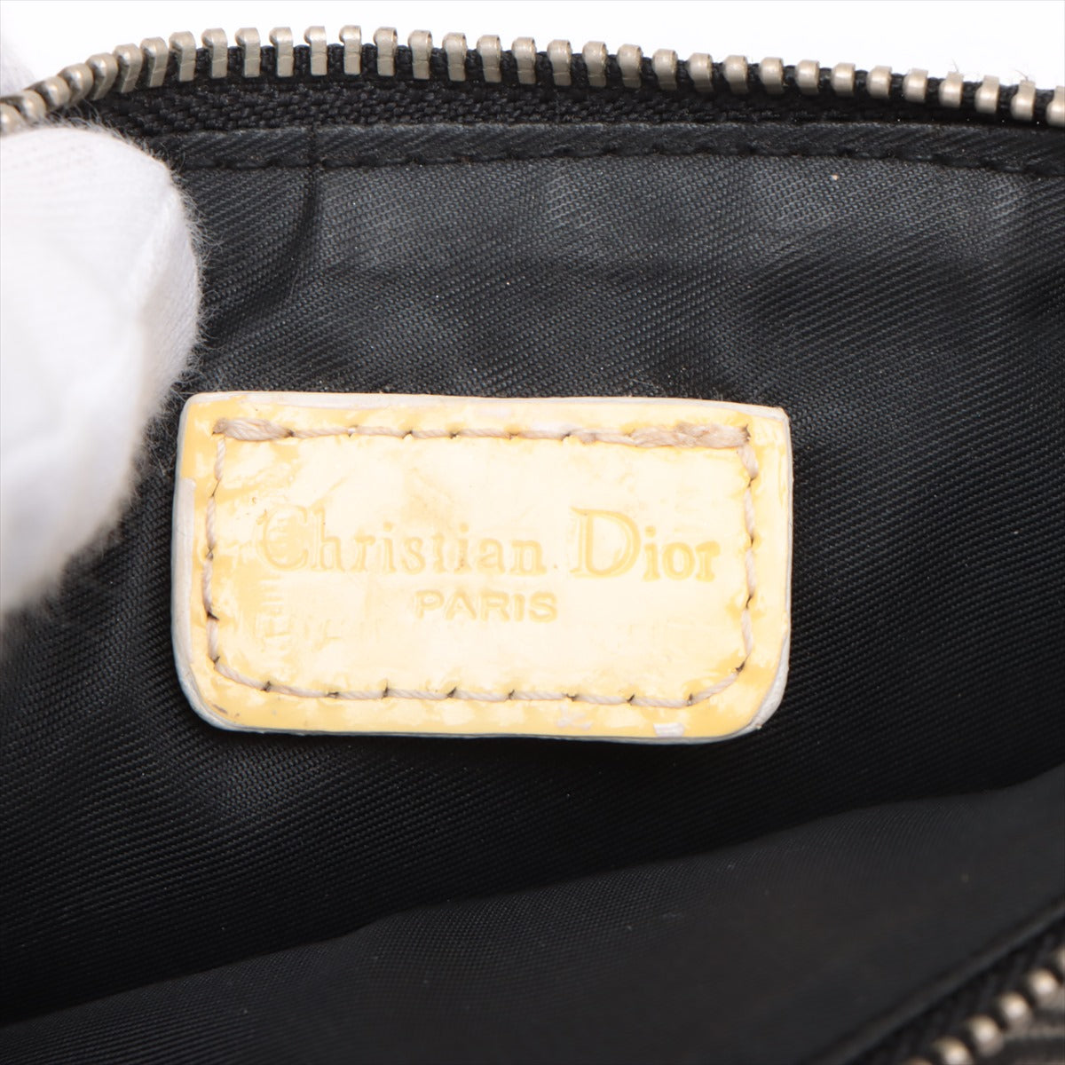 Christian Dior Trotter Saddle Bag PVC x patent Shoulder bag Navy Blue 