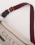 Gucci Logo Print Leather Sling Bumbag Ivory 493869 