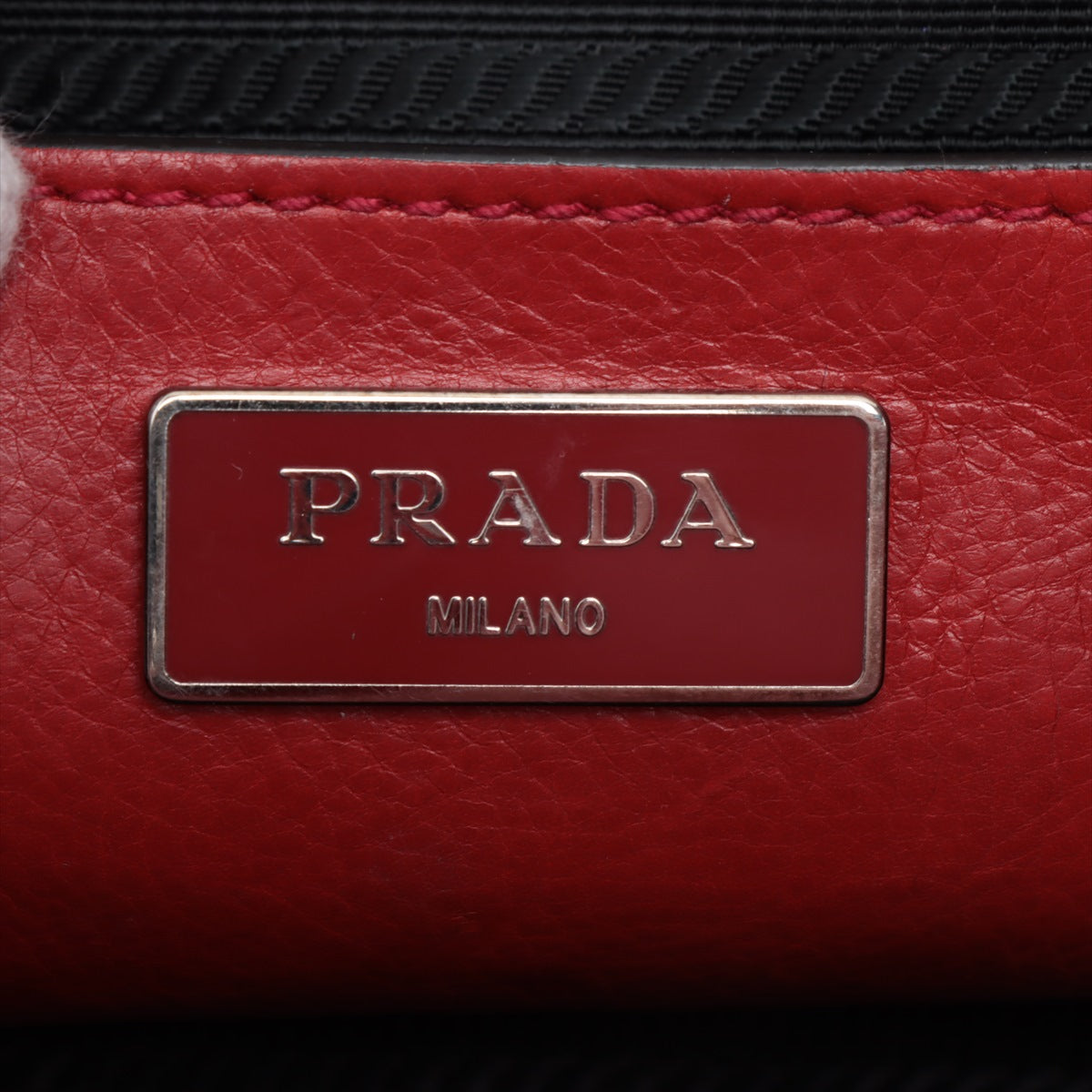 Prada Red Leather Glace Double Zip 2 Way Tote Bag 