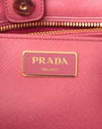 Prada Saffiano Galeria Leather Pink Tote Bag-