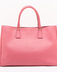 Prada Saffiano Galeria Leather Pink Tote Bag-