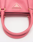 Prada Saffiano Galeria Leather Pink Tote Bag-