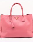 Prada Saffiano Galeria Leather Pink Tote Bag-