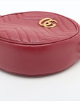 Gucci GG Marmont Round Mini Red Leather Shoulder Bag 