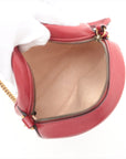 Gucci GG Marmont Round Mini Red Leather Shoulder Bag 