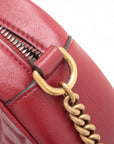 Gucci GG Marmont Round Mini Red Leather Shoulder Bag 