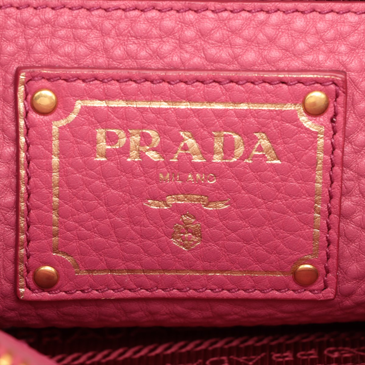 Prada Vitello Daino Leather 2 Way Handbag Pink 