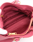 Prada Vitello Daino Leather 2 Way Handbag Pink 