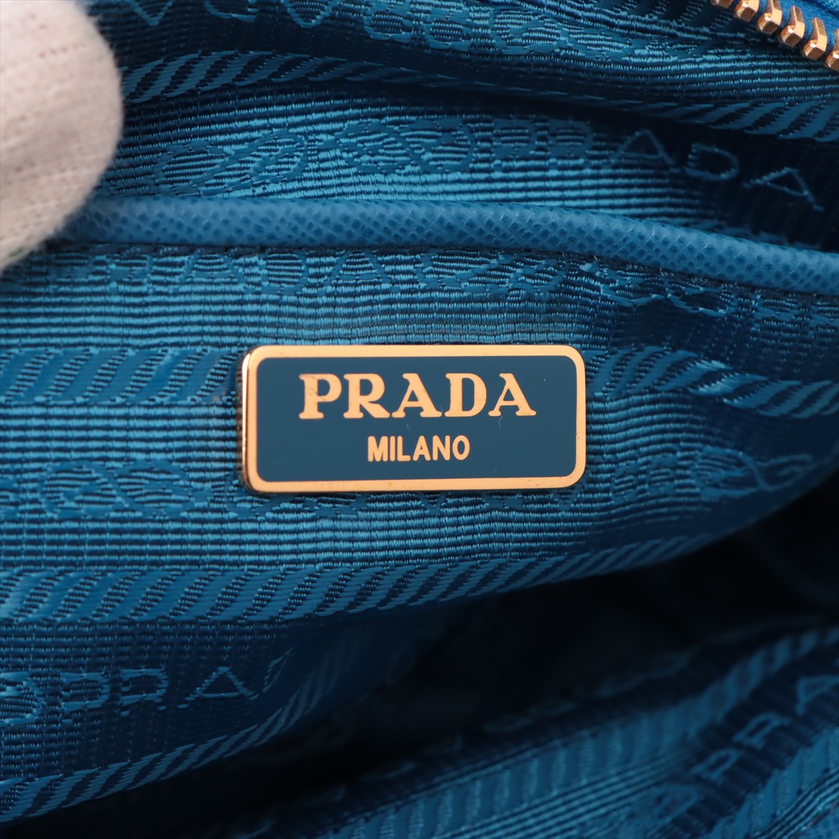 Prada Blue Nylon Tessuto Mini Bow Crossbody Bag 