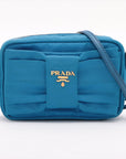 Prada Blue Nylon Tessuto Mini Bow Crossbody Bag 