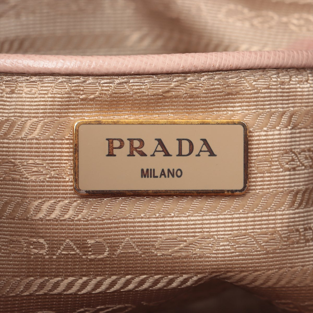 Prada Saffiano Leather 2 Way Handbag Pink 