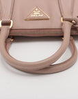 Prada Saffiano Leather 2 Way Handbag Pink 