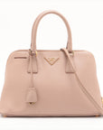 Prada Saffiano Leather 2 Way Handbag Pink 