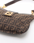 Fendi Zucca Canvas &amp; Leather Shoulder bag Brown- 