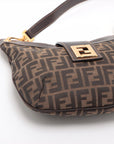 Fendi Zucca Canvas &amp; Leather Shoulder bag Brown- 