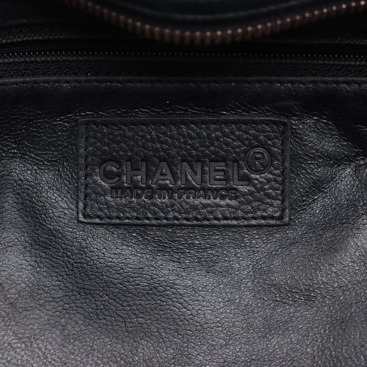 Chanel Logo Matelasse Black Quilted Caviar Skin Bowler Boston Bag 