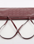 Chanel Chocolate Bar Patent Square Quilt Shoulder Bag Bordeaux Silver Metal Fittings 5 Series 