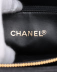 Chanel Coco Mark Caviar Skin CC Grained Pocket Shopper Shoulder Bag Black Gold Metal Fittings 3 Series- 