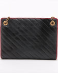 Gucci GG Marmont Medium Azalea Slim Leather Chain Shoulder Bag Black x Red 