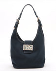 Fendi Canvas Mamma Baguette Shoulder bag Navy Blue 26686 